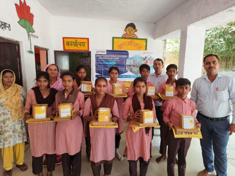 Lighting Up Lives with Solar Energy: UDGI Foundation Distributes 25 Solar Lamps in Darapur, Sambhal